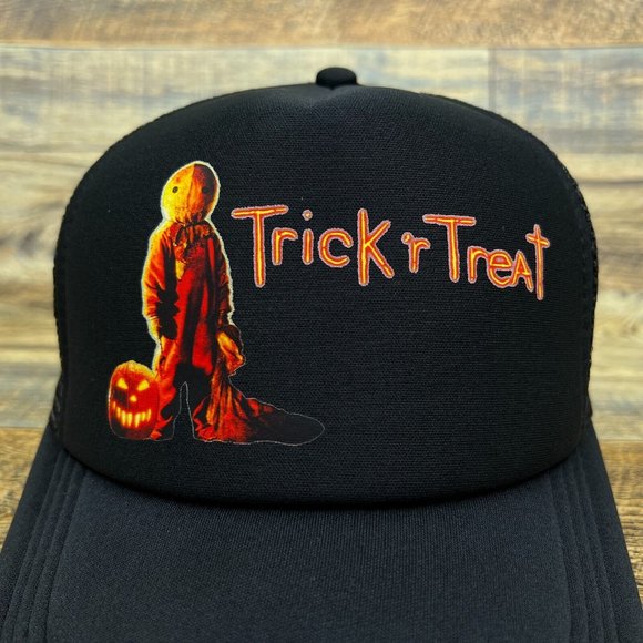 Trick R Treat Mens Trucker Hat Black Snapback Horror Movie Baseball Cap - Picture 2 of 8